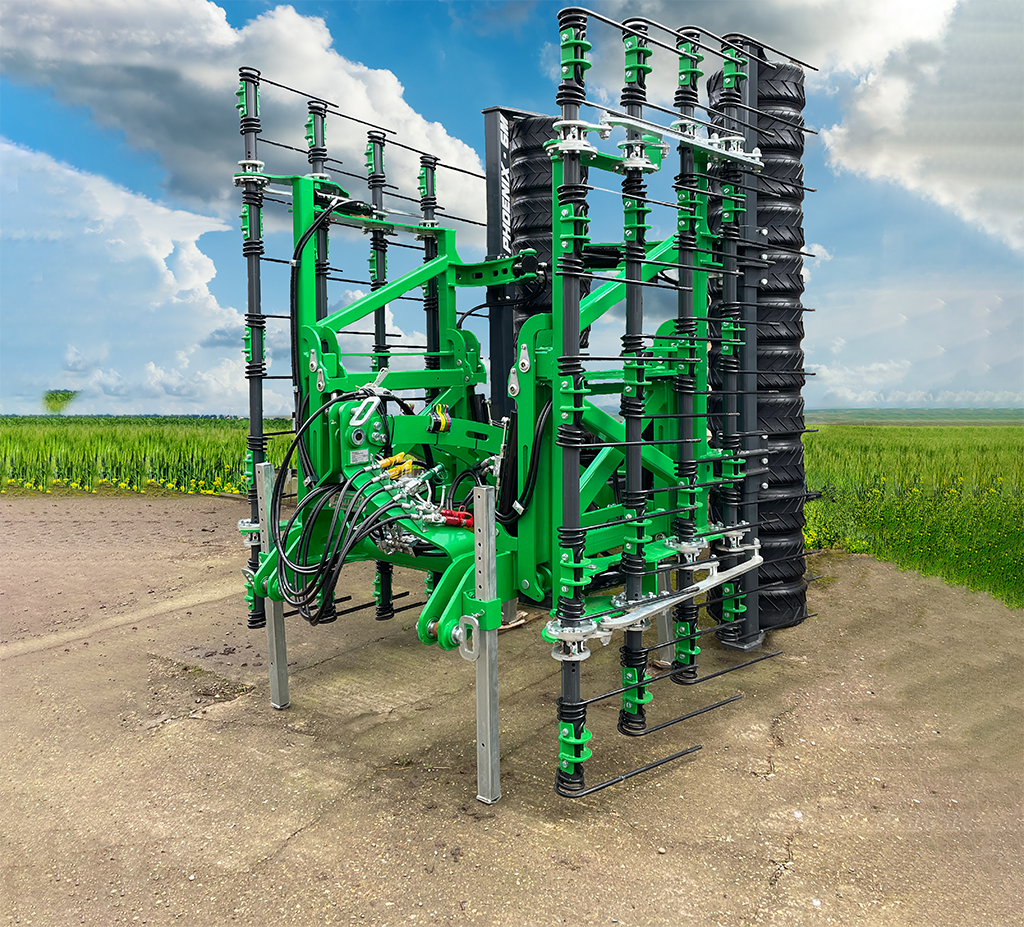 phoenix - field background Agricultural / farming machinery. Fully assembled cultivator.